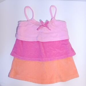 Girls' Pink and Orange Tiered Swim Coverup
